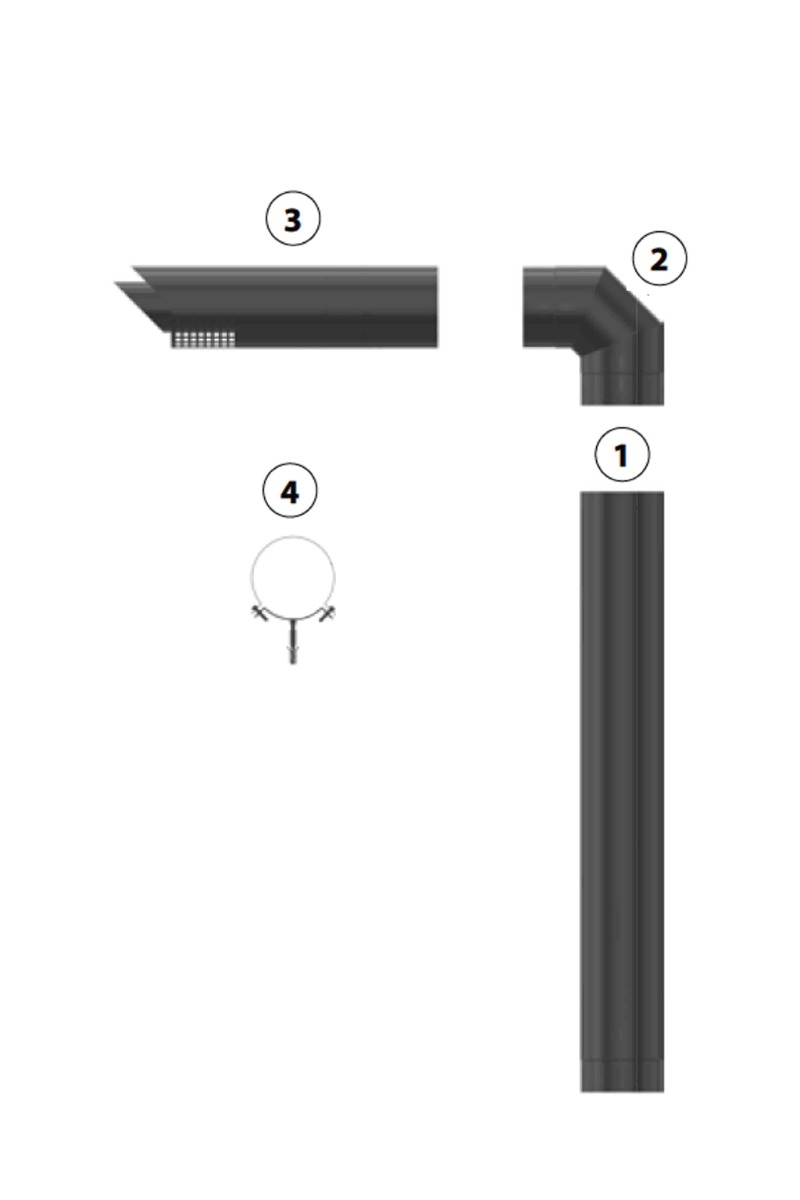 Concentrische bovenafvoer set door de gevel