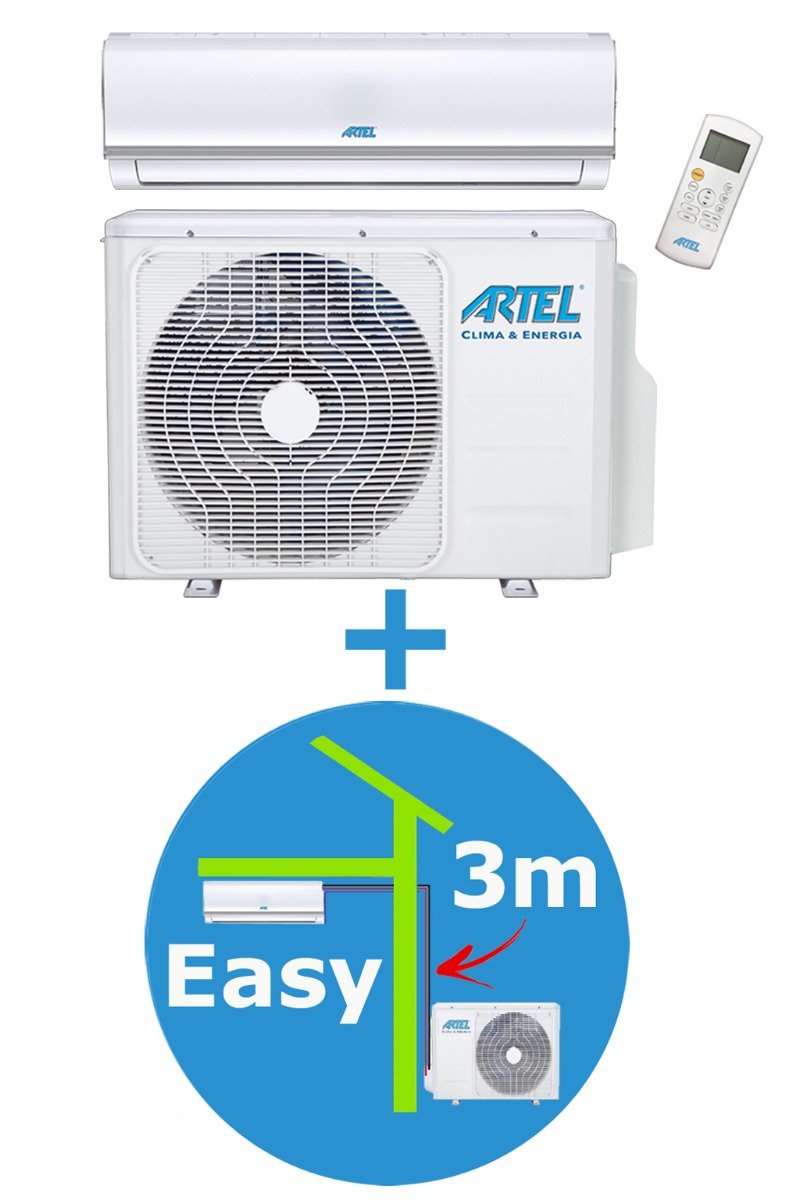 Airco Split 1x (3.6kw/12000BTU) + materiaal Easy 3m