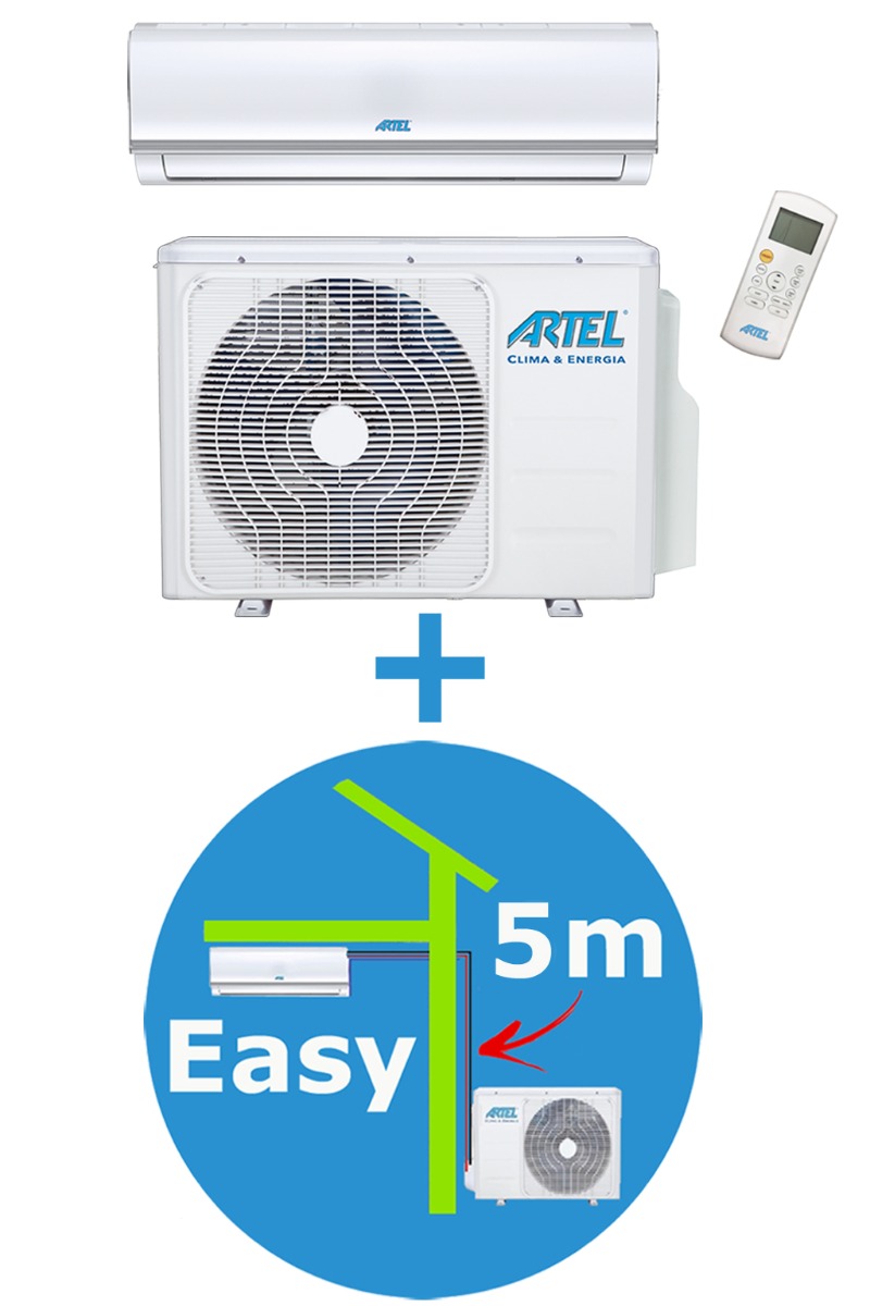 Airco Split 1x (2.8kw/9000BTU) + materiaal Easy 5m