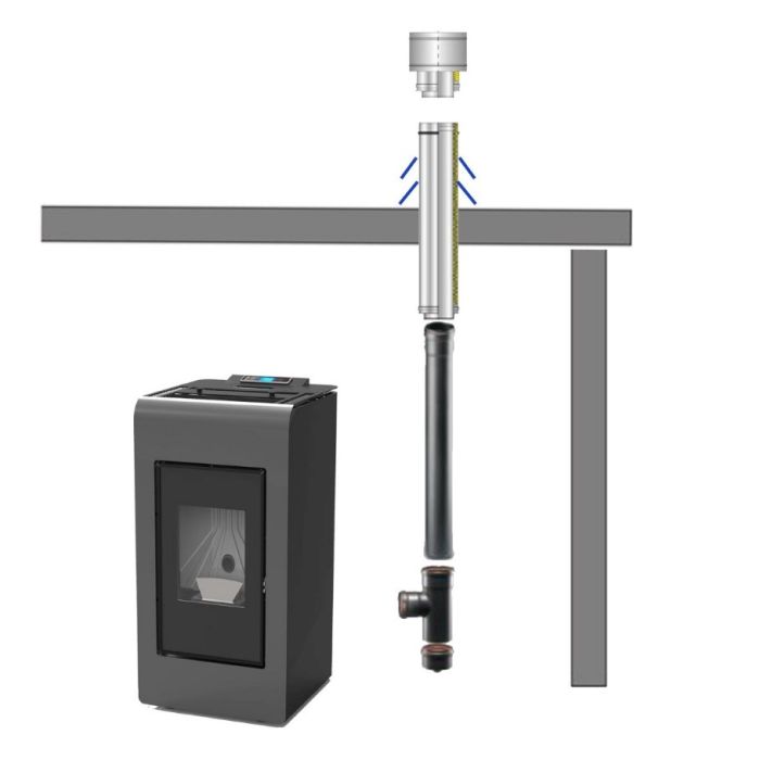 Bovenafvoer met T-stuk door platdak main product photo