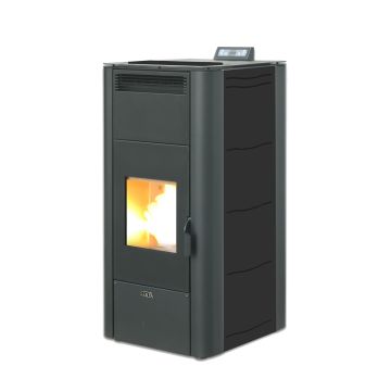 Pelletkachel cv 20 kW zwart | BlueSolid