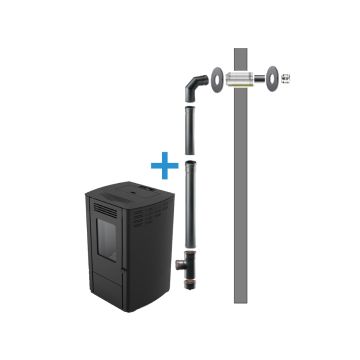 JuliaNext zwart + afvoer door de gevel | BlueSolid®