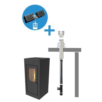 Pelletkachel NextGen+achterafvoer+katalysator