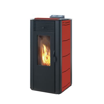 Pelletkachel CV 15 kw rood | BlueSolidÂ®