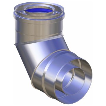 Concentrisch kachelpijp pelletkachel 90° - Ø80 / 130mm