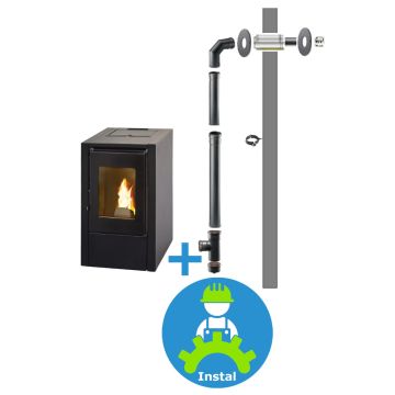 Pelletkachel Mignon plus installatie | BlueSolidÂ®