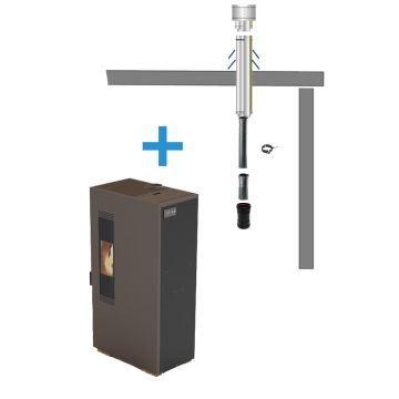 Pelletkachel met afvoer | BlueSolid