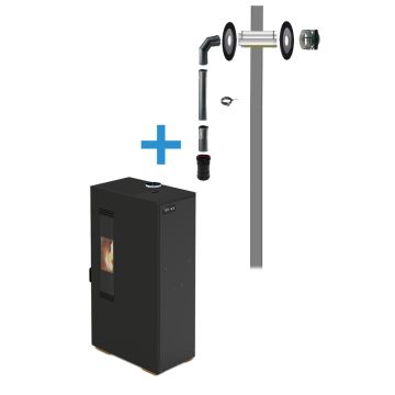 Pelletkachel inclusief afvoer | BlueSolid