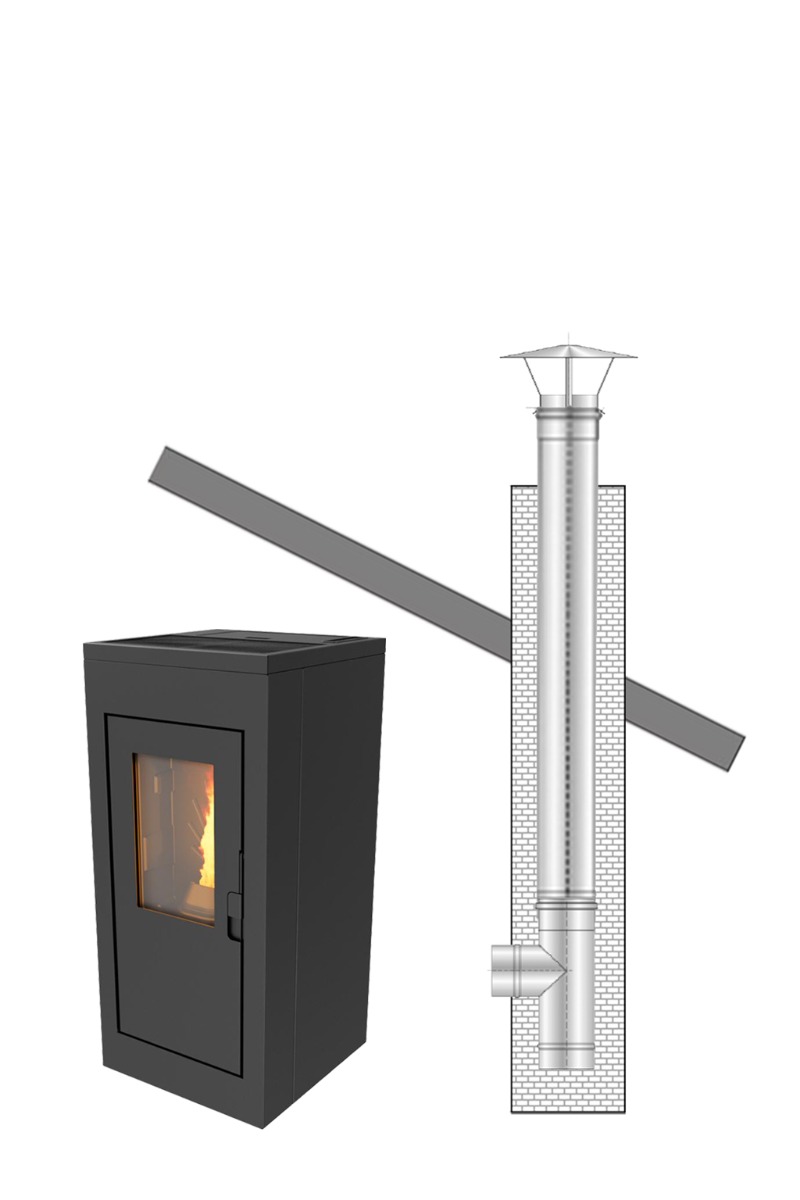 NextGen 9kW pelletkachel + afvoer bestaand kanaal