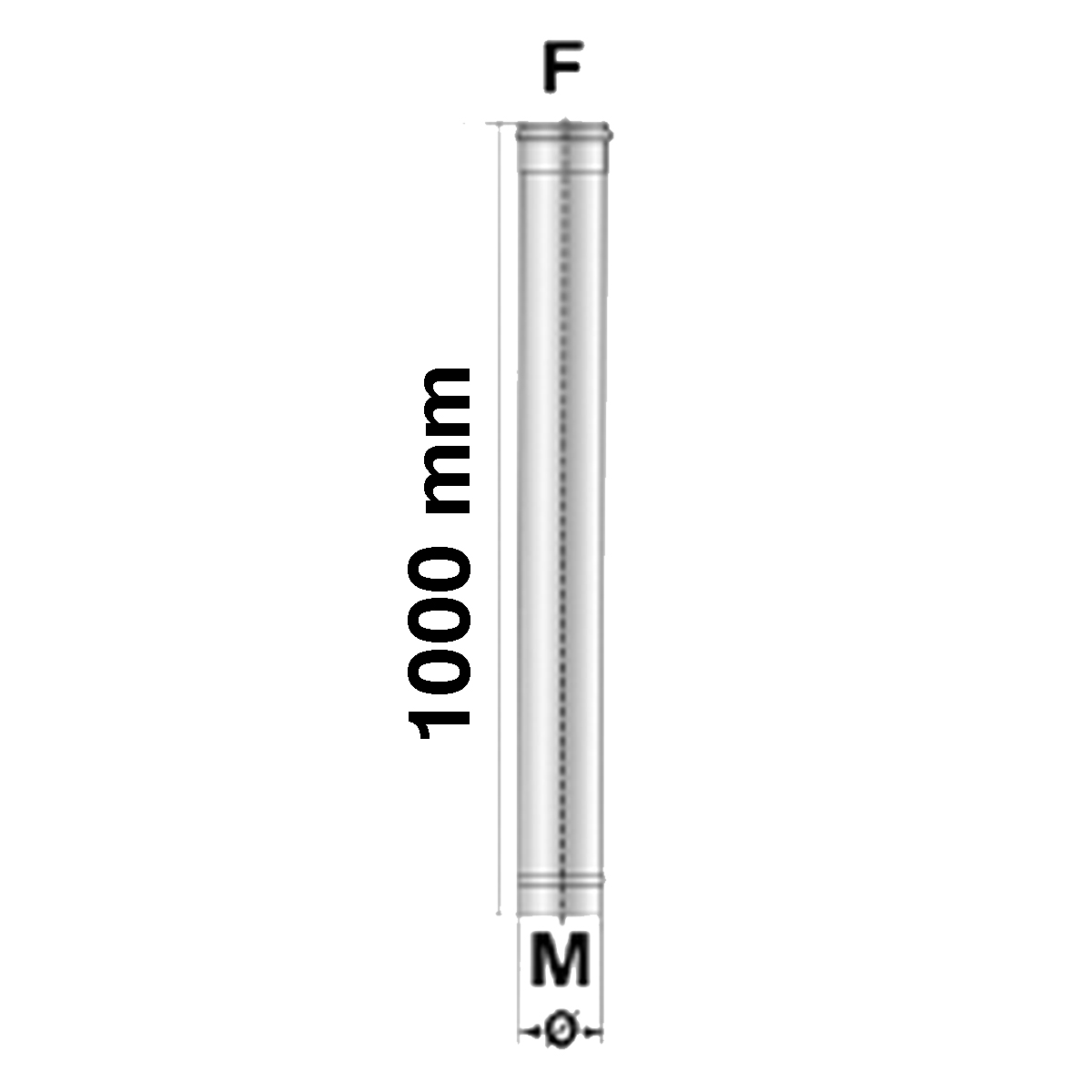 Afvoerbuis 100 cm-Ø80mm-RVS